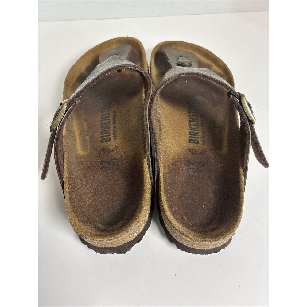 Birkenstock Gizeh Bronze Brown Leather Thong Strap Sandals Women Sz 37 Us 7 - Picture 4 of 11